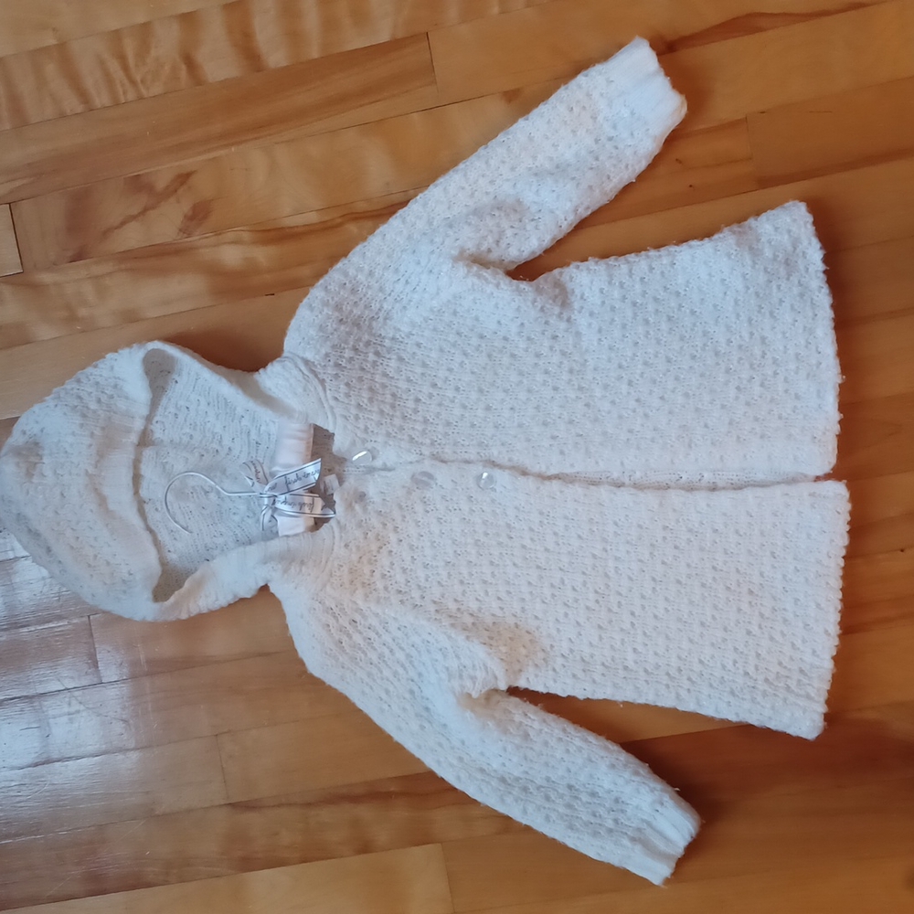 White Doble knight Cardigan for girls 2-4Y